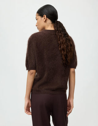 Fuzzy Kaschmir-Kurzarm-Pullover