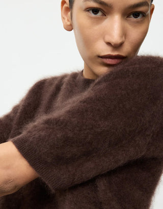 Fuzzy Kaschmir-Kurzarm-Pullover