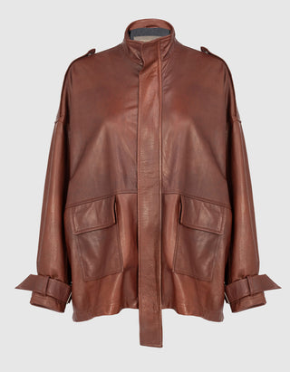Oversize Lederjacke