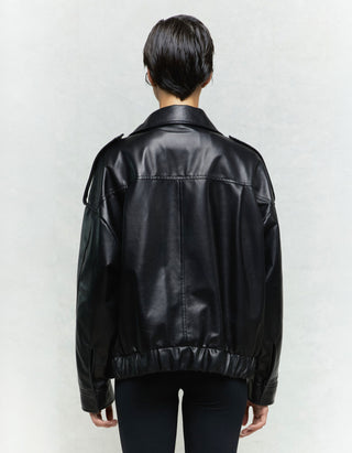 Oversize Leder-Jacke