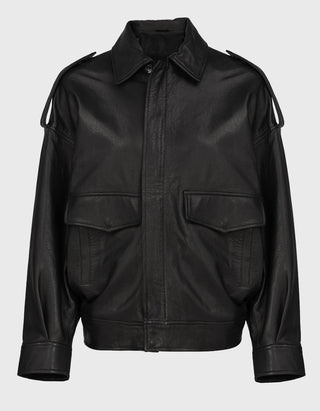 Oversize Leder-Jacke
