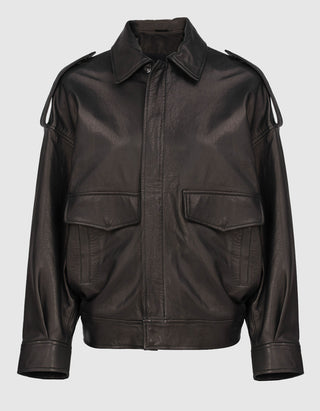 Oversize Leder-Jacke