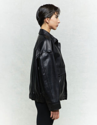 Oversize Leder-Jacke