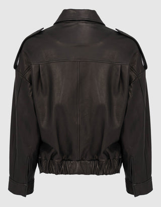 Oversize Leder-Jacke