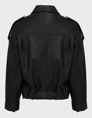 Oversize Leder-Jacke