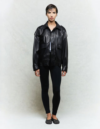 Oversize Leder-Jacke