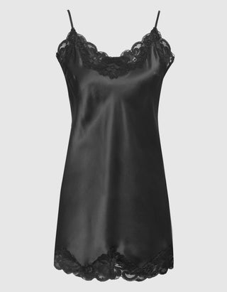 Seiden-Minikleid mit Spitzen-Details