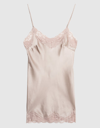 Seiden-Minikleid mit Spitzen-Details