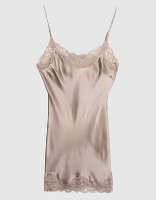 Seiden-Minikleid mit Spitzen-Details