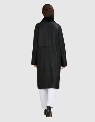 Doppelreihiger Shearling Wendemantel Golier