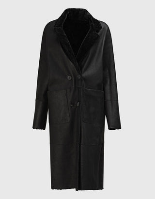 Doppelreihiger Shearling Wendemantel Golier