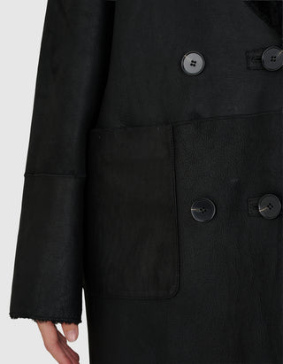 Doppelreihiger Shearling Wendemantel Golier