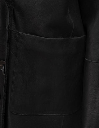 Doppelreihiger Shearling Wendemantel Golier