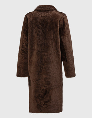 Doppelreihiger Shearling-Wende-Mantel Golier