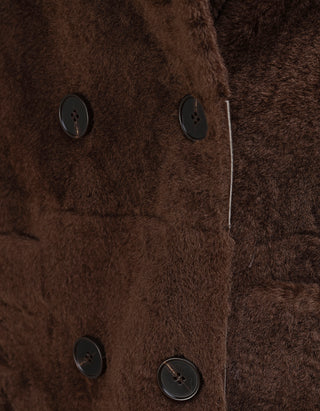 Doppelreihiger Shearling-Wende-Mantel Golier