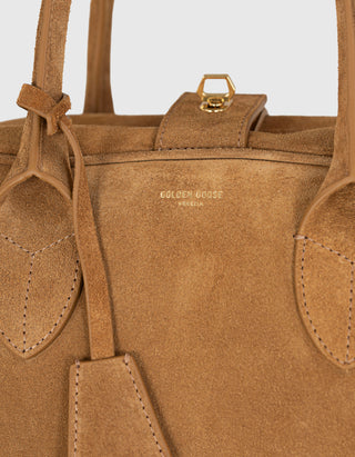 Veloursleder-Tasche Vita mit abnehmbarem Fransen-Schulterriemen