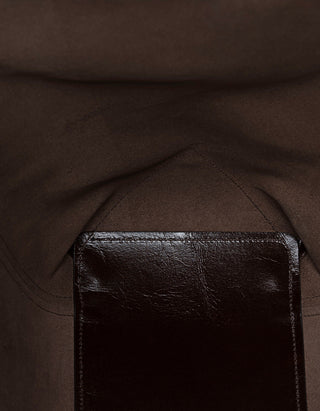 Glänzender Leder-Shopper mit herausnehmbarer Innentasche