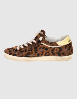 Leder-Sneaker Super-Star Horsy mit Fellbesatz
