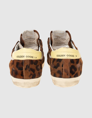 Leder-Sneaker Super-Star Horsy mit Fellbesatz