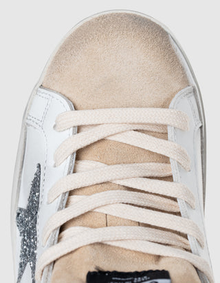 Leder-Shearling-Sneaker Superstar Sabot
