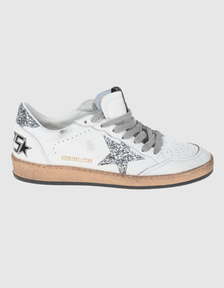 Leder-Sneaker Ballstar mit Glitter-Finish