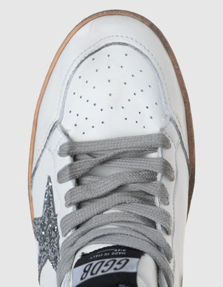 Leder-Sneaker Ballstar mit Glitter-Finish
