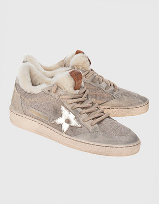 Leder-Shearling-Sneaker Ball Star