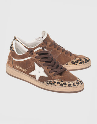 Veloursleder-Sneaker Ballstar mit Ponyfell-Details