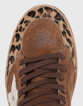 Veloursleder-Sneaker Ballstar mit Ponyfell-Details