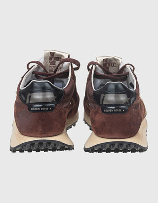 Veloursleder-Sneaker Running Marathon mit Nylon-Details