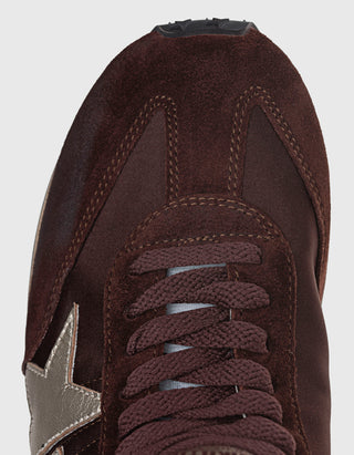 Veloursleder-Sneaker Running Marathon mit Nylon-Details