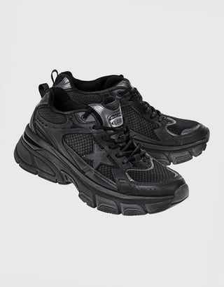 Leder-Sneaker Lightstar mit Netz-Details