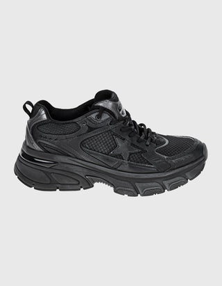 Leder-Sneaker Lightstar mit Netz-Details