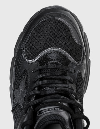 Leder-Sneaker Lightstar mit Netz-Details