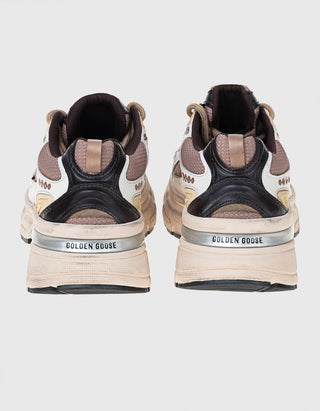 Leder-Sneaker Lightstar mit Netz-Details