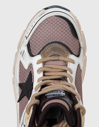 Leder-Sneaker Lightstar mit Netz-Details