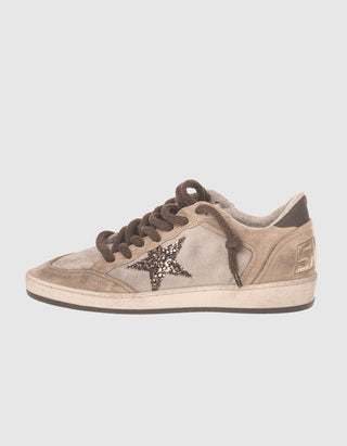 Veloursleder-Sneaker Ballstar Suede mit Glitter-Stern-Detail