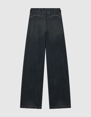 Wide Leg Jeans mit Bundfalten