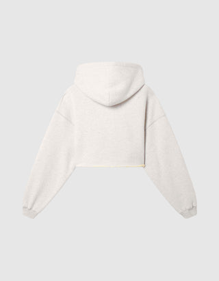 Cropped Oversize Hoodie mit Strass-Verzierung