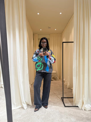 Oversize Kaschmir-Seiden-Mix Cardigan Mythical Creatures