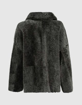 Wende-Leder-Shearling Jacke Isabella
