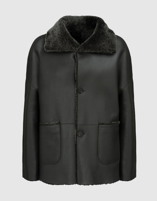 Wende-Leder-Shearling Jacke Isabella