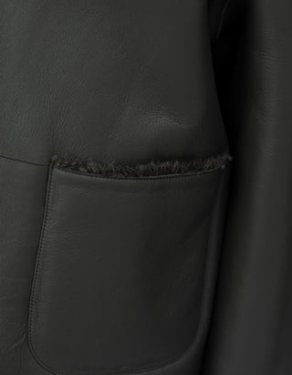 Wende-Leder-Shearling Jacke Isabella