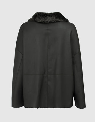 Wende-Leder-Shearling Jacke Isabella