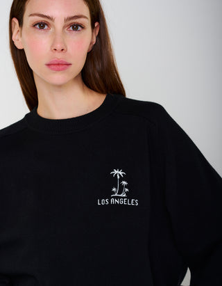 Bestickter Raglan-Pullover Rainbow Crew mit Kaschmir- und Seidenanteil