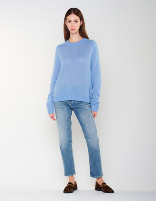 Kaschmir-Seide-Mix Raglan-Pullover Amara Saddle Crew