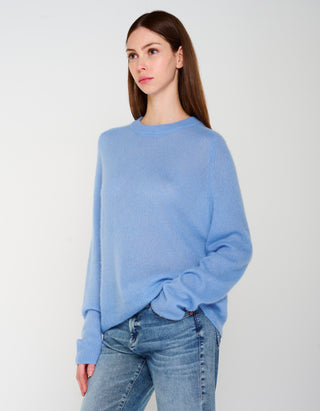 Kaschmir-Seide-Mix Raglan-Pullover Amara Saddle Crew