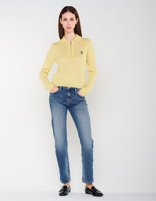 Kaschmir-Seiden-Pullover Amara mit Polo-Kragen