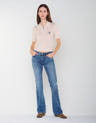 Kaschmir-Seide-Mix Pullover Amara Polo Tee