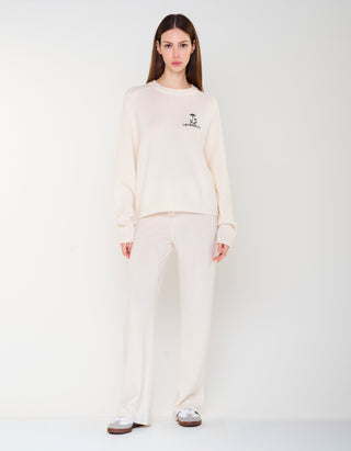 Merinowoll-Kaschmir-Pullover MC California Crew mit Stickerei